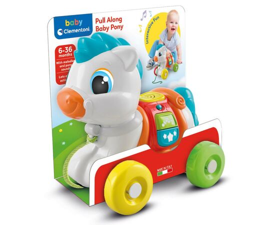 Каталка Clementoni музыкальная Pull Along Baby Pony (17812), изображение 2 Каталка Clementoni музыкальная Pull Along Baby Pony (17812), изображение 2
