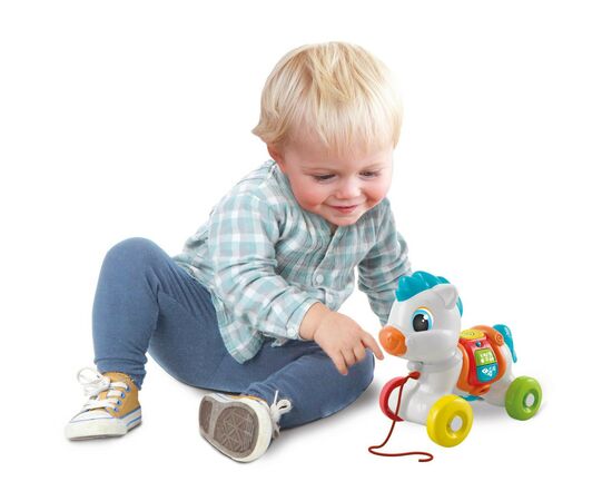 Каталка Clementoni музыкальная Pull Along Baby Pony (17812), изображение 3 Каталка Clementoni музыкальная Pull Along Baby Pony (17812), изображение 3