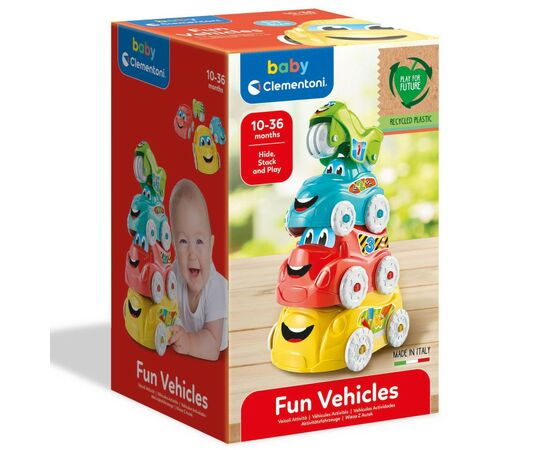 Развивающая игрушка Clementoni пирамидка Fun Vehicles (17111), изображение 4 Развивающая игрушка Clementoni пирамидка Fun Vehicles (17111), изображение 4