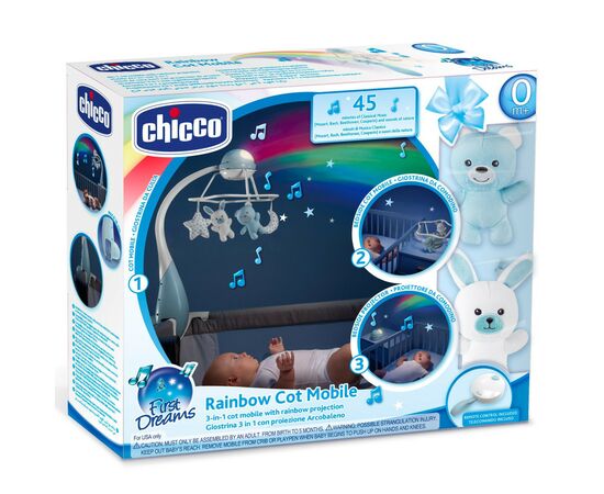 Мобиль Chicco проектор на ліжечко 3 в 1 "Райдуга" блакитний (11041.20), изображение 2 Мобиль Chicco проектор на ліжечко 3 в 1 "Райдуга" блакитний (11041.20), изображение 2