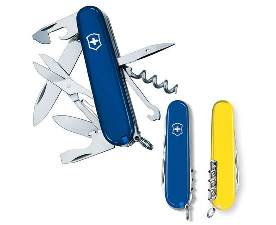 Нож Victorinox Climber Ukraine Синьо-жовтий (1.3703.2.8)