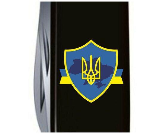 Нож Victorinox Climber Ukraine Тризуб на щиті зі стрічкою (1.3703.3_T1070u), изображение 3 Нож Victorinox Climber Ukraine Тризуб на щиті зі стрічкою (1.3703.3_T1070u), изображение 3