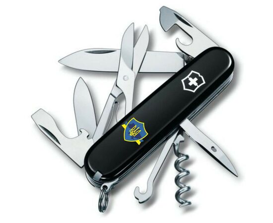 Нож Victorinox Climber Ukraine Тризуб на щиті зі стрічкою (1.3703.3_T1070u)