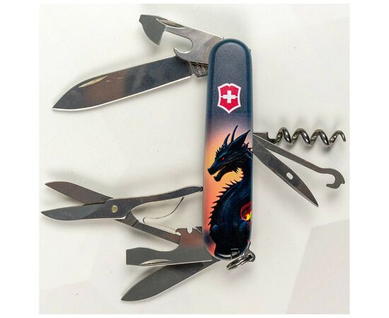 Нож Victorinox Climber Zodiac Дракон в променях сонця (1.3703.3_Z3270p), изображение 3 Нож Victorinox Climber Zodiac Дракон в променях сонця (1.3703.3_Z3270p), изображение 3