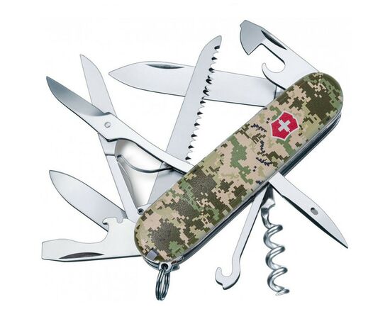 Нож Victorinox Huntsman Army 91 мм Піксель + Лого (1.3713.3_W3941p), изображение 2 Нож Victorinox Huntsman Army 91 мм Піксель + Лого (1.3713.3_W3941p), изображение 2