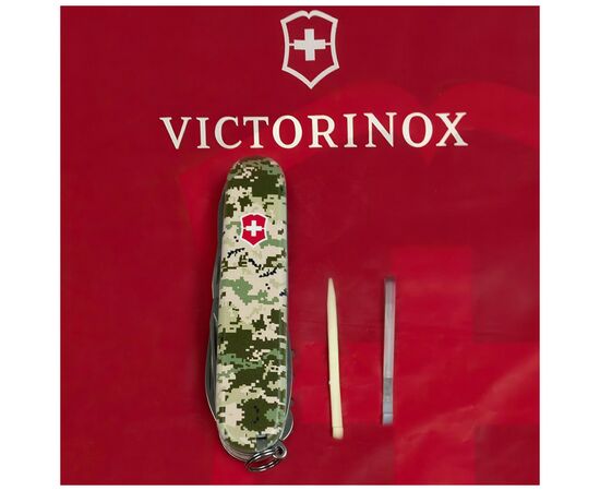 Нож Victorinox Huntsman Army 91 мм Піксель + Лого (1.3713.3_W3941p), изображение 6 Нож Victorinox Huntsman Army 91 мм Піксель + Лого (1.3713.3_W3941p), изображение 6