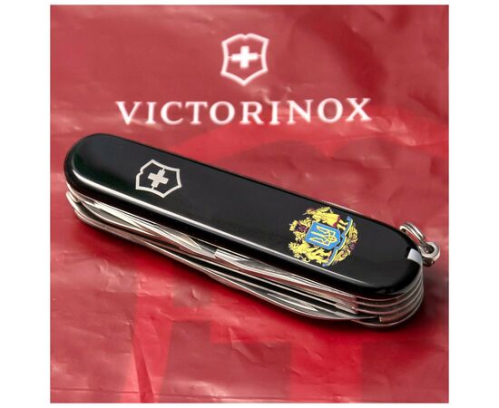 Нож Victorinox Huntsman Ukraine 91 мм Чорний Великий Герб України (1.3713.3_T0400u), изображение 3