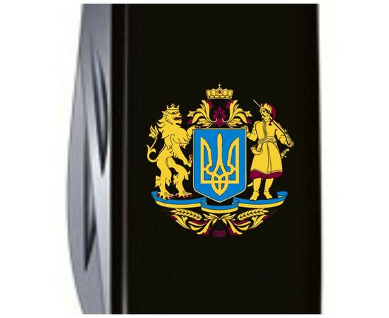 Нож Victorinox Huntsman Ukraine 91 мм Чорний Великий Герб України (1.3713.3_T0400u), изображение 4