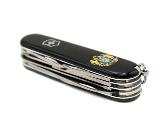 Нож Victorinox Huntsman Ukraine 91 мм Чорний Великий Герб України (1.3713.3_T0400u), изображение 6