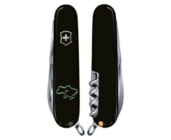 Нож Victorinox Huntsman Ukraine 91 мм Чорний Межі України + Дім (1.3713.3_T1290u), изображение 2 Нож Victorinox Huntsman Ukraine 91 мм Чорний Межі України + Дім (1.3713.3_T1290u), изображение 2