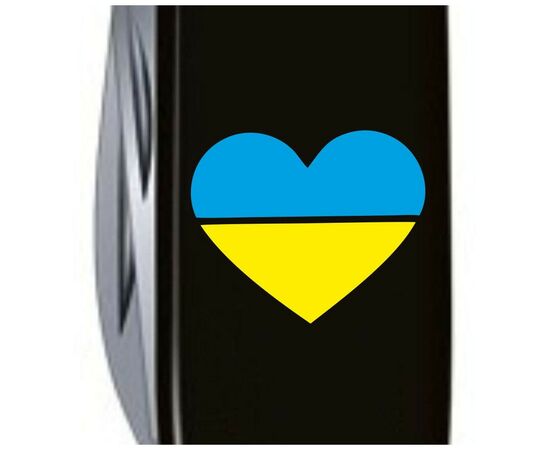 Нож Victorinox Huntsman Ukraine 91 мм Чорний Серце синьо-жовте (1.3713.3_T1090u), изображение 4