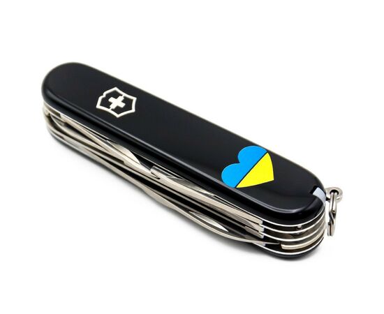 Нож Victorinox Huntsman Ukraine 91 мм Чорний Серце синьо-жовте (1.3713.3_T1090u), изображение 7