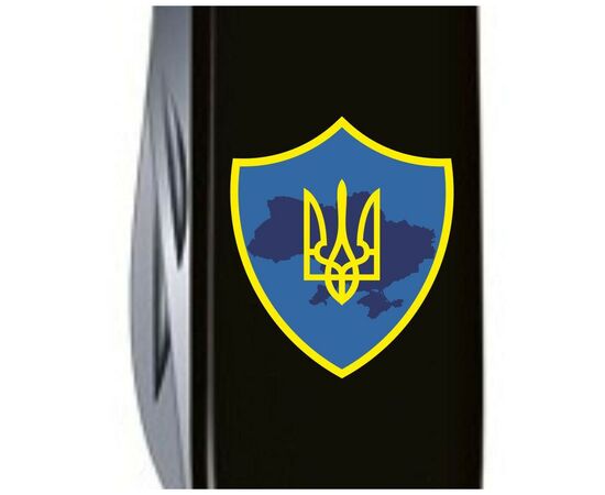 Нож Victorinox Huntsman Ukraine 91 мм Чорний Тризуб на щиті (1.3713.3_T1080u), изображение 3 Нож Victorinox Huntsman Ukraine 91 мм Чорний Тризуб на щиті (1.3713.3_T1080u), изображение 3