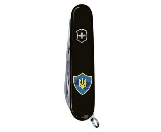 Нож Victorinox Huntsman Ukraine 91 мм Чорний Тризуб на щиті (1.3713.3_T1080u), изображение 4 Нож Victorinox Huntsman Ukraine 91 мм Чорний Тризуб на щиті (1.3713.3_T1080u), изображение 4