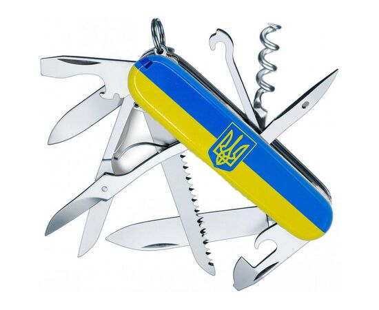 Нож Victorinox Huntsman Ukraine 91 мм Герб на прапорі горизонтальний (1.3713.3_T3040p), изображение 2