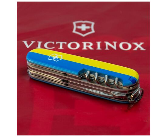 Нож Victorinox Huntsman Ukraine 91 мм Герб на прапорі горизонтальний (1.3713.3_T3040p), изображение 4