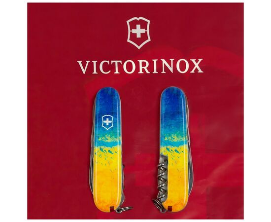 Нож Victorinox Huntsman Ukraine 91 мм Жовто-синій малюнок (1.3713.7_T3100p), изображение 11 Нож Victorinox Huntsman Ukraine 91 мм Жовто-синій малюнок (1.3713.7_T3100p), изображение 11