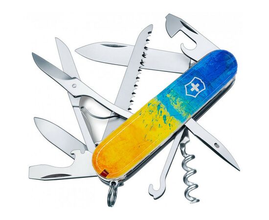 Нож Victorinox Huntsman Ukraine 91 мм Жовто-синій малюнок (1.3713.7_T3100p), изображение 2 Нож Victorinox Huntsman Ukraine 91 мм Жовто-синій малюнок (1.3713.7_T3100p), изображение 2