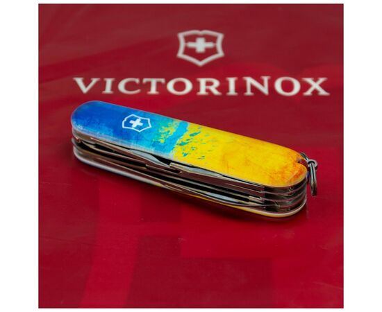 Нож Victorinox Huntsman Ukraine 91 мм Жовто-синій малюнок (1.3713.7_T3100p), изображение 3 Нож Victorinox Huntsman Ukraine 91 мм Жовто-синій малюнок (1.3713.7_T3100p), изображение 3
