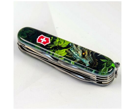 Нож Victorinox Huntsman Zodiac 91 мм Зелений дерев'яний дракон (1.3713.3_Z3240p), изображение 2