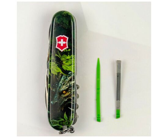 Нож Victorinox Huntsman Zodiac 91 мм Зелений дерев'яний дракон (1.3713.3_Z3240p), изображение 4