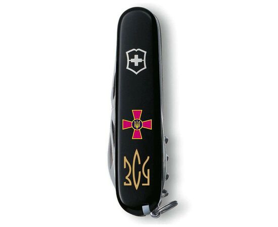 Ніж Victorinox Spartan Army 91 мм Чорний Емблема ЗСУ + Тризуб ЗСУ (1.3603.3_W1015u), зображення 3 Ніж Victorinox Spartan Army 91 мм Чорний Емблема ЗСУ + Тризуб ЗСУ (1.3603.3_W1015u), зображення 3
