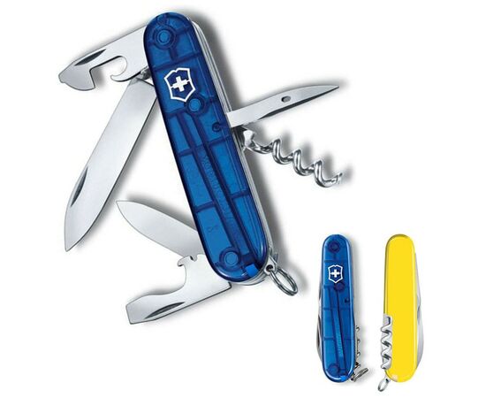 Нож Victorinox Spartan Ukraine 91 мм Синьо-прозорий/Жовтий (1.3603.T2.8), изображение 2 Нож Victorinox Spartan Ukraine 91 мм Синьо-прозорий/Жовтий (1.3603.T2.8), изображение 2