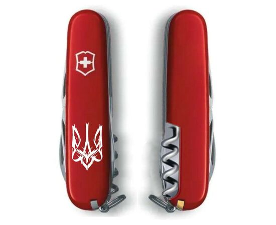 Нож Victorinox Spartan Ukraine 91 мм Червоний Тризуб готичний білий (1.3603_T0630u), изображение 2