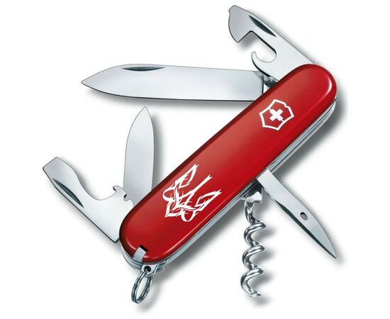 Нож Victorinox Spartan Ukraine 91 мм Червоний Тризуб готичний білий (1.3603_T0630u)