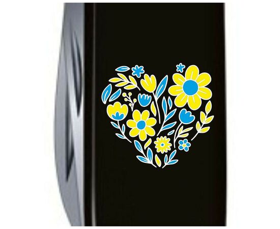 Нож Victorinox Spartan Ukraine 91 мм Чорний Квіткове серце (1.3603.3_T1246u), изображение 3