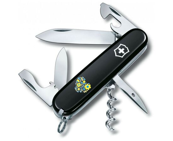 Ніж Victorinox Spartan Ukraine 91 мм Чорний Квіткове серце (1.3603.3_T1246u)