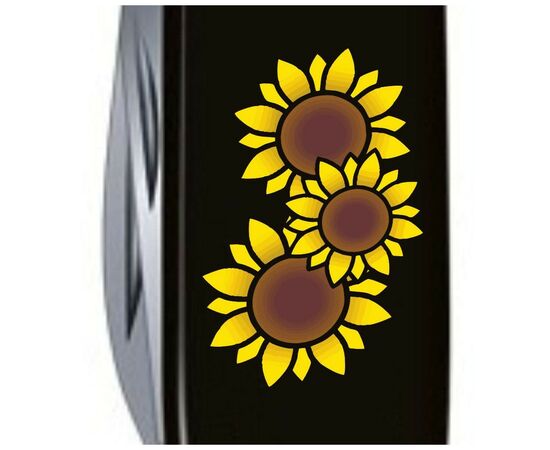 Нож Victorinox Spartan Ukraine 91 мм Чорний Соняшники (1.3603.3_T1340u), изображение 3 Нож Victorinox Spartan Ukraine 91 мм Чорний Соняшники (1.3603.3_T1340u), изображение 3