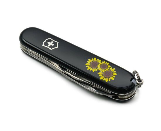 Нож Victorinox Spartan Ukraine 91 мм Чорний Соняшники (1.3603.3_T1340u), изображение 5 Нож Victorinox Spartan Ukraine 91 мм Чорний Соняшники (1.3603.3_T1340u), изображение 5