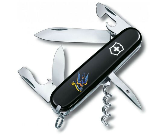 Ніж Victorinox Spartan Ukraine 91 мм Чорний Тризуб-Ластівка + Слава Україні (1.3603.3_T1220u)