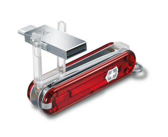 Нож Victorinox VictorinoxWor 58 мм Прозорий червоний USB 3.0/3.1 32 Gb (4.6235.TG32B1), изображение 3