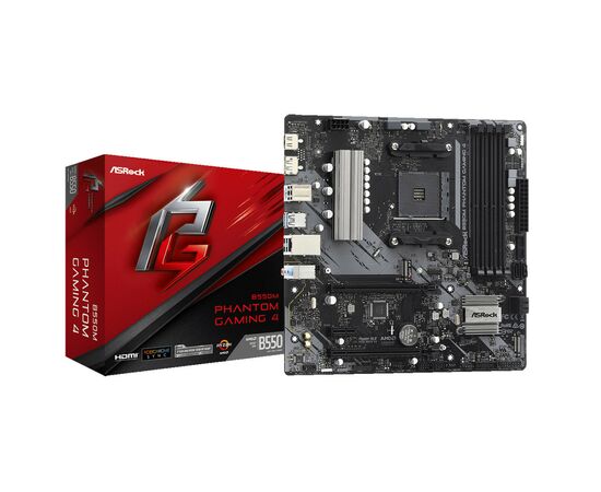 Материнская плата ASRock B550M PHANTOM GAMING 4, изображение 2 Материнская плата ASRock B550M PHANTOM GAMING 4, изображение 2