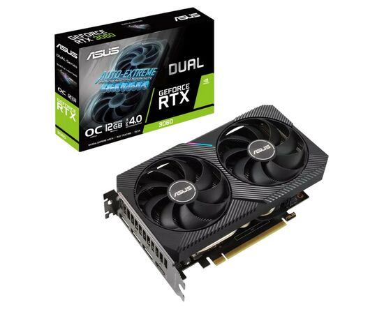 Видеокарта ASUS GeForce RTX3060 12Gb DUAL OC V2 LHR (DUAL-RTX3060-O12G-V2), изображение 2 Видеокарта ASUS GeForce RTX3060 12Gb DUAL OC V2 LHR (DUAL-RTX3060-O12G-V2), изображение 2