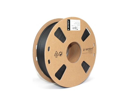 Пластик для 3D-принтера Gembird PLA+, 1.75 мм, 1 kg, Black (3DP-PLA+1.75-02-BK), зображення 2 Пластик для 3D-принтера Gembird PLA+, 1.75 мм, 1 kg, Black (3DP-PLA+1.75-02-BK), зображення 2