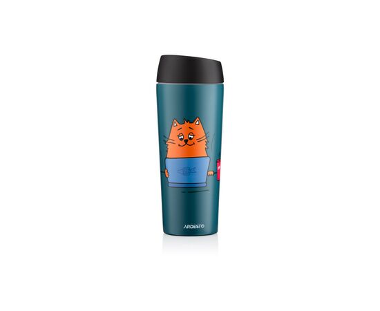 Термочашка Ardesto Coffee Тime Red Cat 450 мл Синя (AR2645CG), изображение 6 Термочашка Ardesto Coffee Тime Red Cat 450 мл Синя (AR2645CG), изображение 6