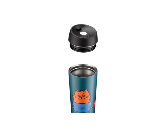 Термочашка Ardesto Coffee Тime Red Cat 450 мл Синя (AR2645CG), изображение 8 Термочашка Ardesto Coffee Тime Red Cat 450 мл Синя (AR2645CG), изображение 8