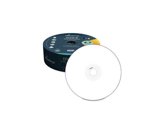 Диск DVD Mediarange DVD-R 4.7GB 120min 16x speed, inkjet fullsurface printable, Cake 25 (MR407)