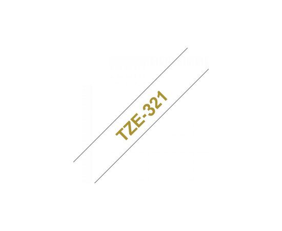 Лента для принтера этикеток UKRMARK B-T321P, ламинированная, 9мм х 8м, gold on white, аналог TZe321 (00785), изображение 3 Лента для принтера этикеток UKRMARK B-T321P, ламинированная, 9мм х 8м, gold on white, аналог TZe321 (00785), изображение 3