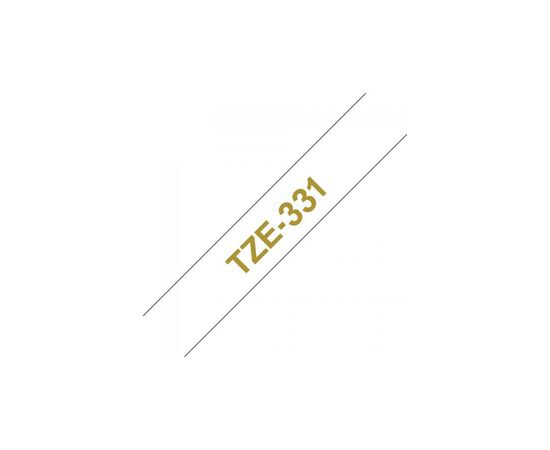 Лента для принтера этикеток UKRMARK B-T331P, ламинированная, 12мм х 8м, gold on white, аналог TZe331 (00783), изображение 4 Лента для принтера этикеток UKRMARK B-T331P, ламинированная, 12мм х 8м, gold on white, аналог TZe331 (00783), изображение 4