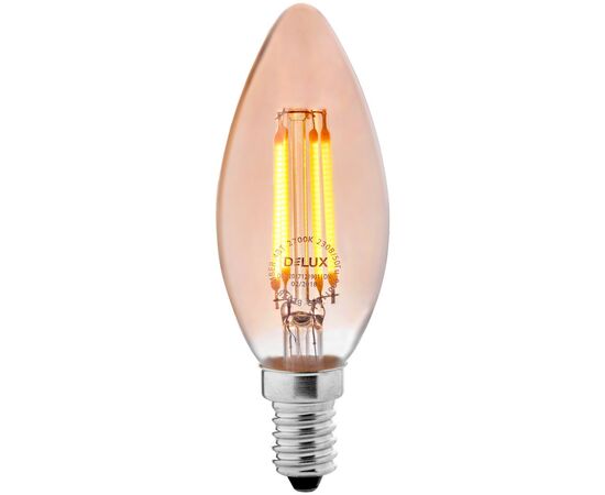 Лампочка Delux BL37B 4 Вт 2700K amber 220В E14 filament (90011682), изображение 2 Лампочка Delux BL37B 4 Вт 2700K amber 220В E14 filament (90011682), изображение 2