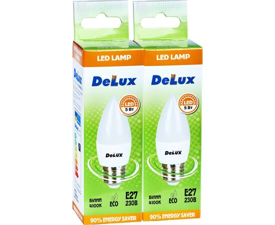 Лампочка Delux BL37B 5 Вт 4100K 220В E27 2шт (90006989)