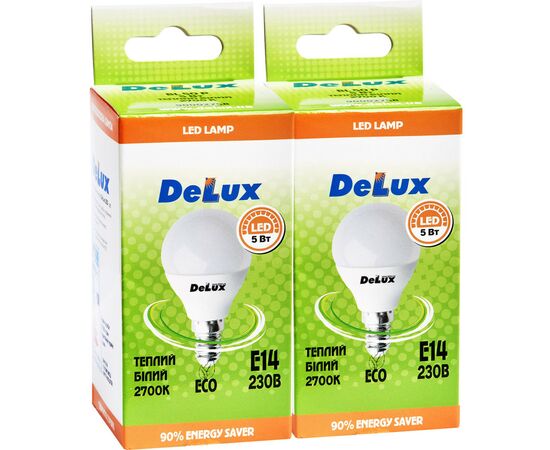 Лампочка Delux BL50P 5 Вт 2700K 220В E14 2 шт. (90010971)