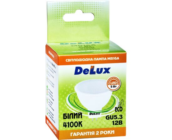 Лампочка Delux лед.лампа_DELUX_MR16A 7Вт_4100K 12В GU5.3 (90021252), изображение 2 Лампочка Delux лед.лампа_DELUX_MR16A 7Вт_4100K 12В GU5.3 (90021252), изображение 2