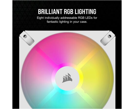 Кулер для корпуса Corsair iCUE AR120 Digital RGB 120mm PWM Fan - White (CO-9050168-WW), изображение 7 Кулер для корпуса Corsair iCUE AR120 Digital RGB 120mm PWM Fan - White (CO-9050168-WW), изображение 7