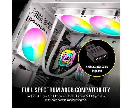 Кулер для корпуса Corsair iCUE AR120 Digital RGB 120mm PWM Fan - White (CO-9050168-WW), изображение 8 Кулер для корпуса Corsair iCUE AR120 Digital RGB 120mm PWM Fan - White (CO-9050168-WW), изображение 8