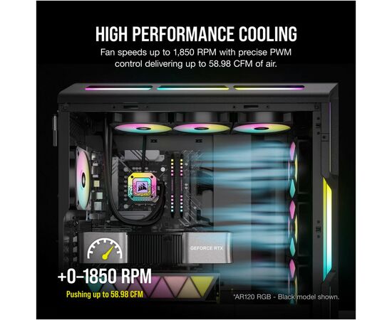 Кулер для корпуса Corsair iCUE AR120 Digital RGB 120mm PWM Fan - White (CO-9050168-WW), изображение 9 Кулер для корпуса Corsair iCUE AR120 Digital RGB 120mm PWM Fan - White (CO-9050168-WW), изображение 9